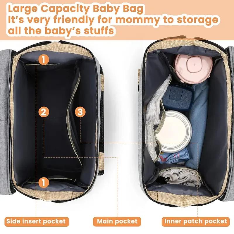 Babies Portable Folding Crib Diaper Bag Multi-Function